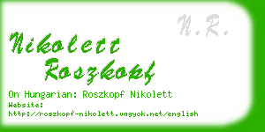 nikolett roszkopf business card